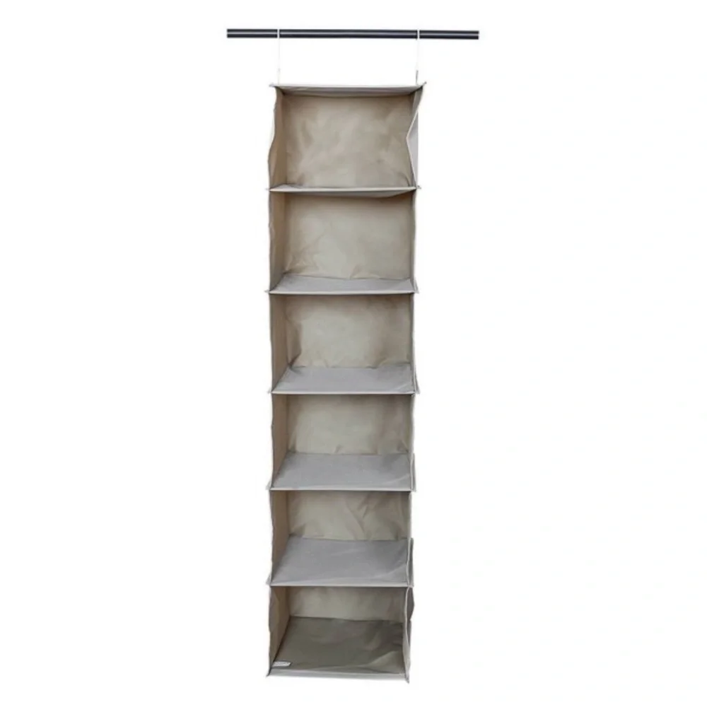*6 Shelf Hanging Closet Organizer Gray 1